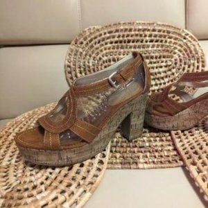 Brown Block Heel Shoes